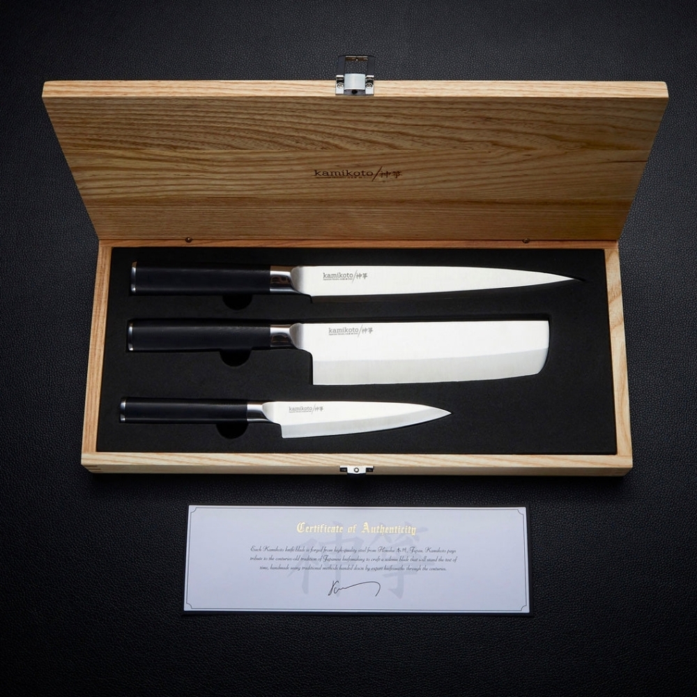 Kanpeki Knife Set Chefs Handcrafted Japanese Ibaraki Steel Blade